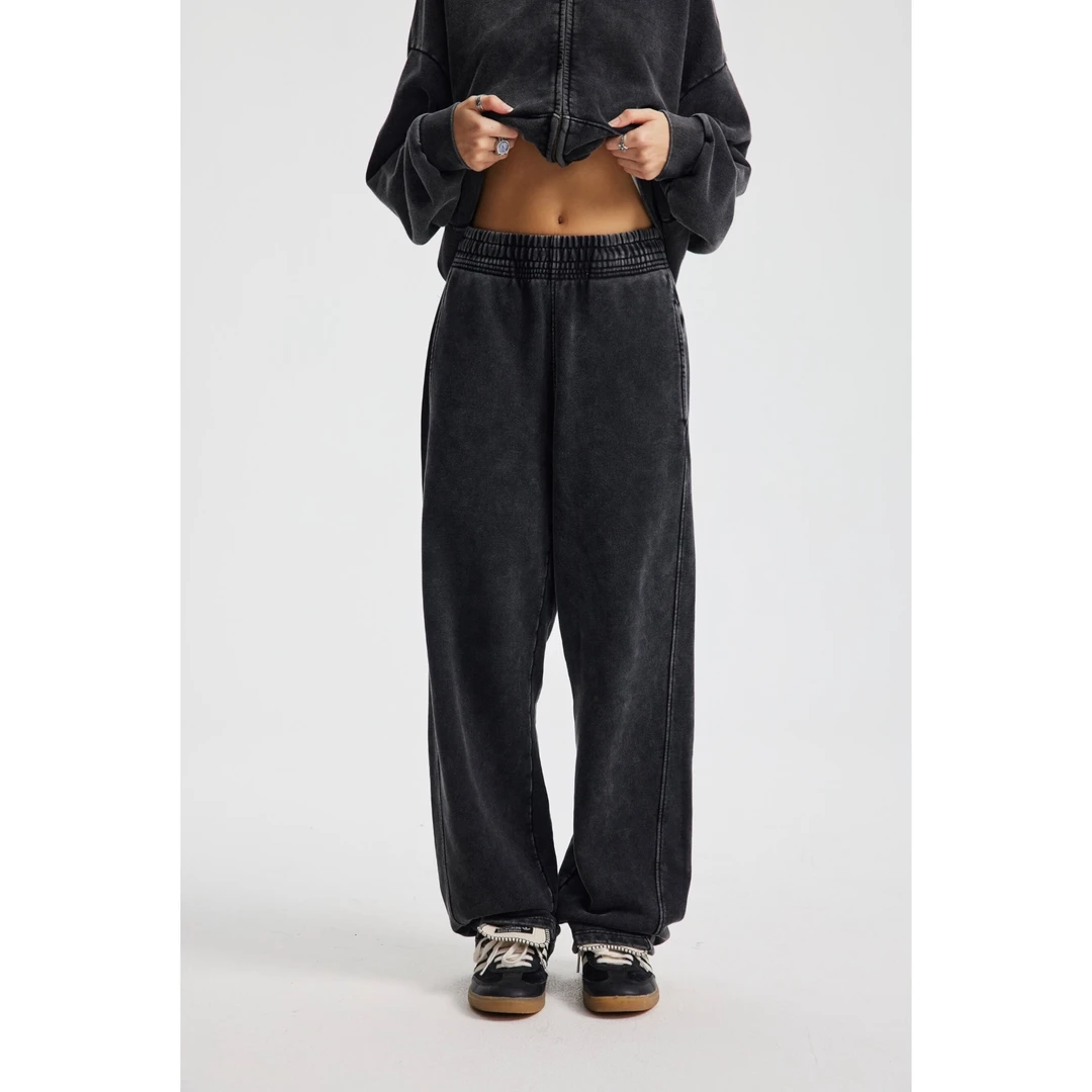 WetGrade430G多色美式复古毛圈蜡染卫裤2025洗水做旧个性纯棉长裤