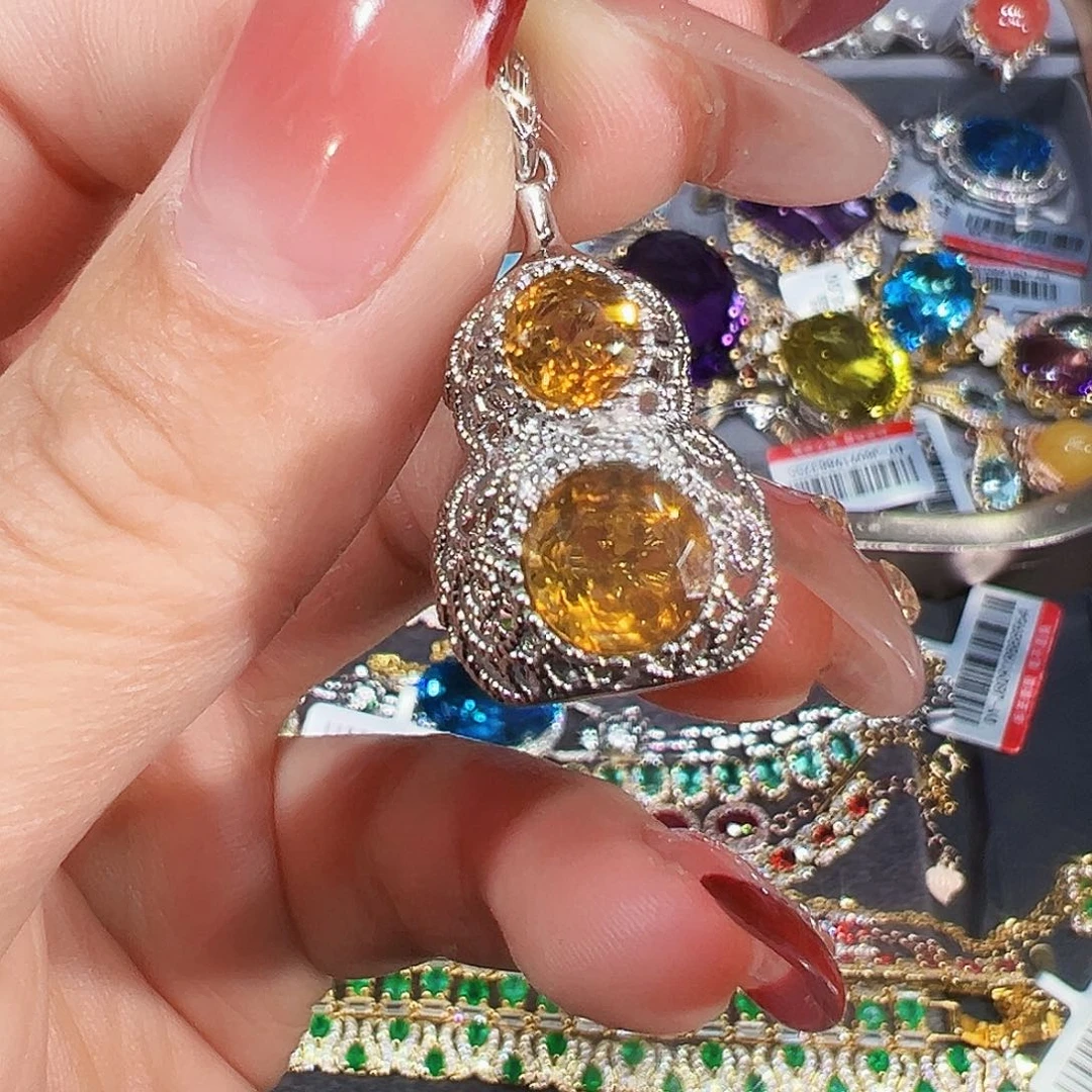 颈饰银S925镶嵌黄晶