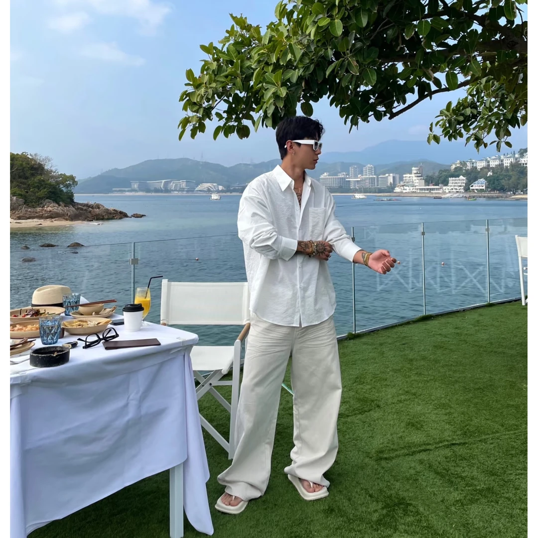 C42#某饱278！两位数带走！基础简约内搭肌理衬衫男女同款