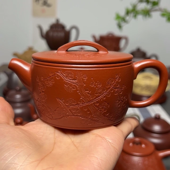 紫砂茶壶T*全手工汉瓦朱泥
