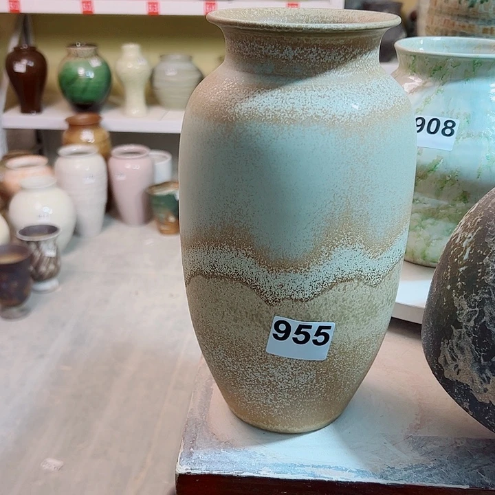 午***过白泥花瓶高28口9。摆件 955