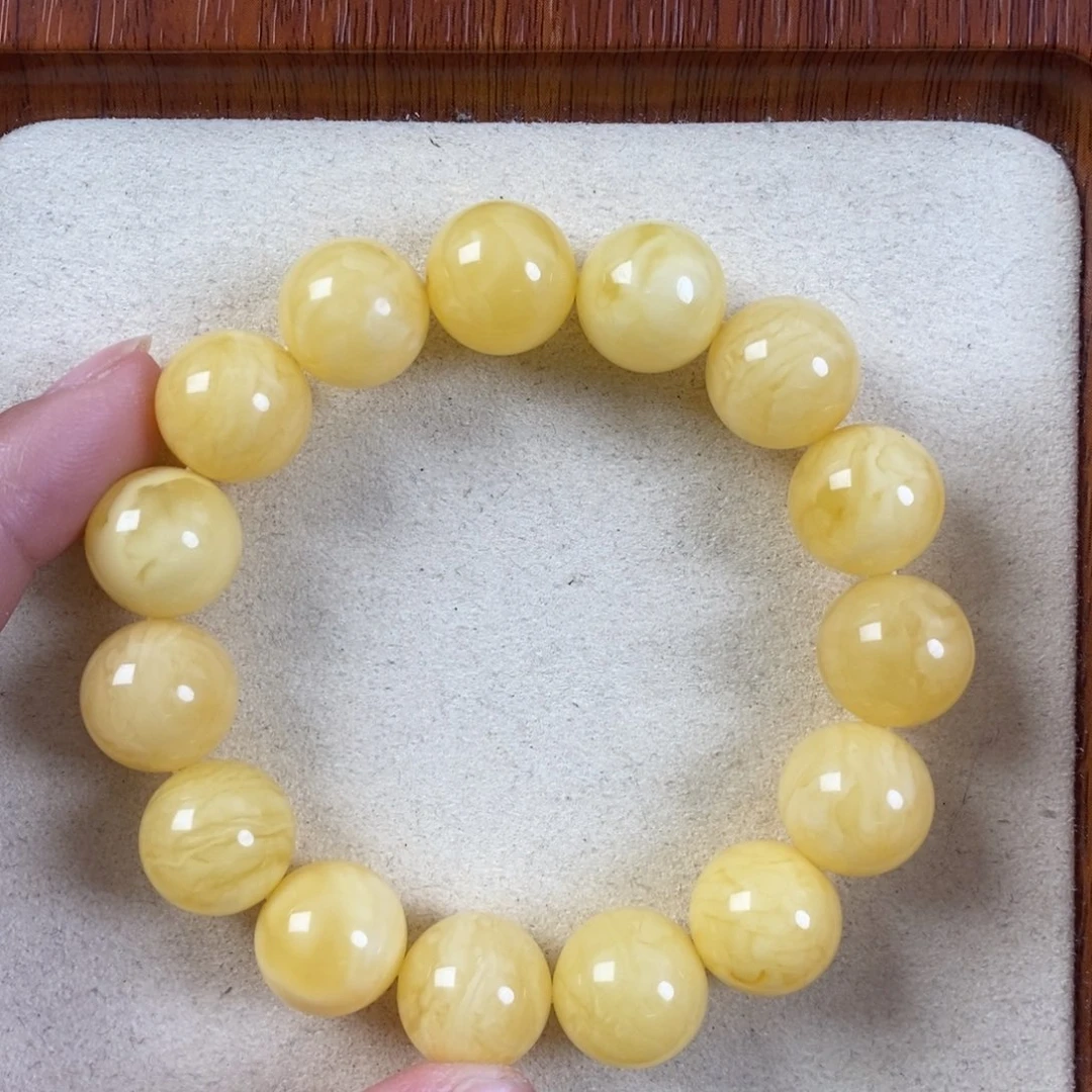 蜜蜡未镶嵌珠宝奇石14➕浓白花蜡