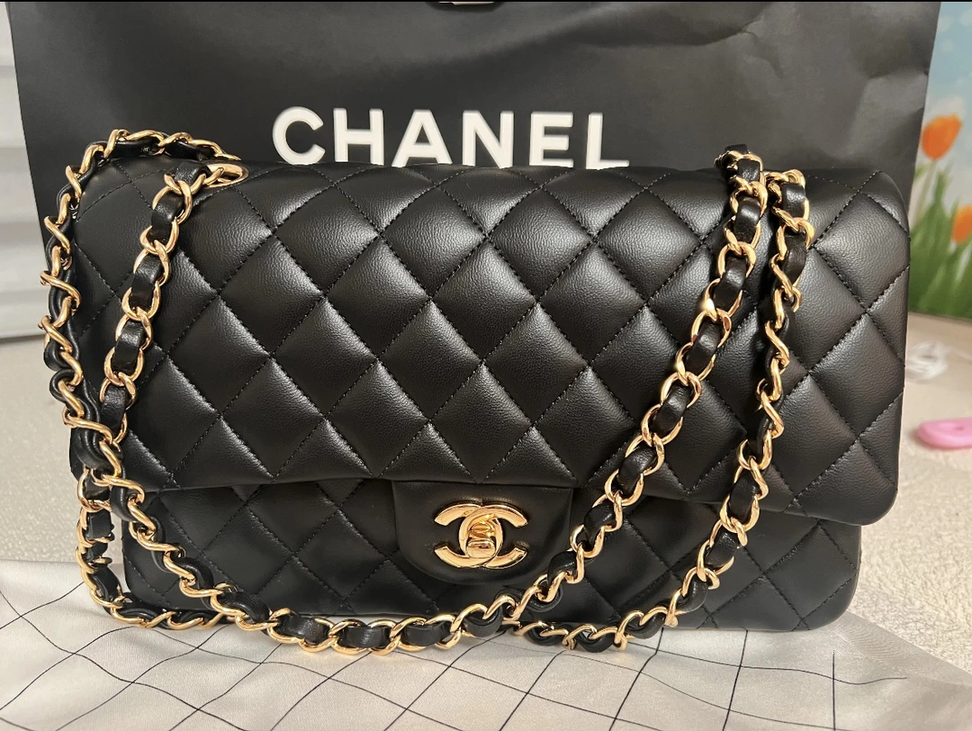 99新 Chanel/香奈儿 321000黑金中号cf包