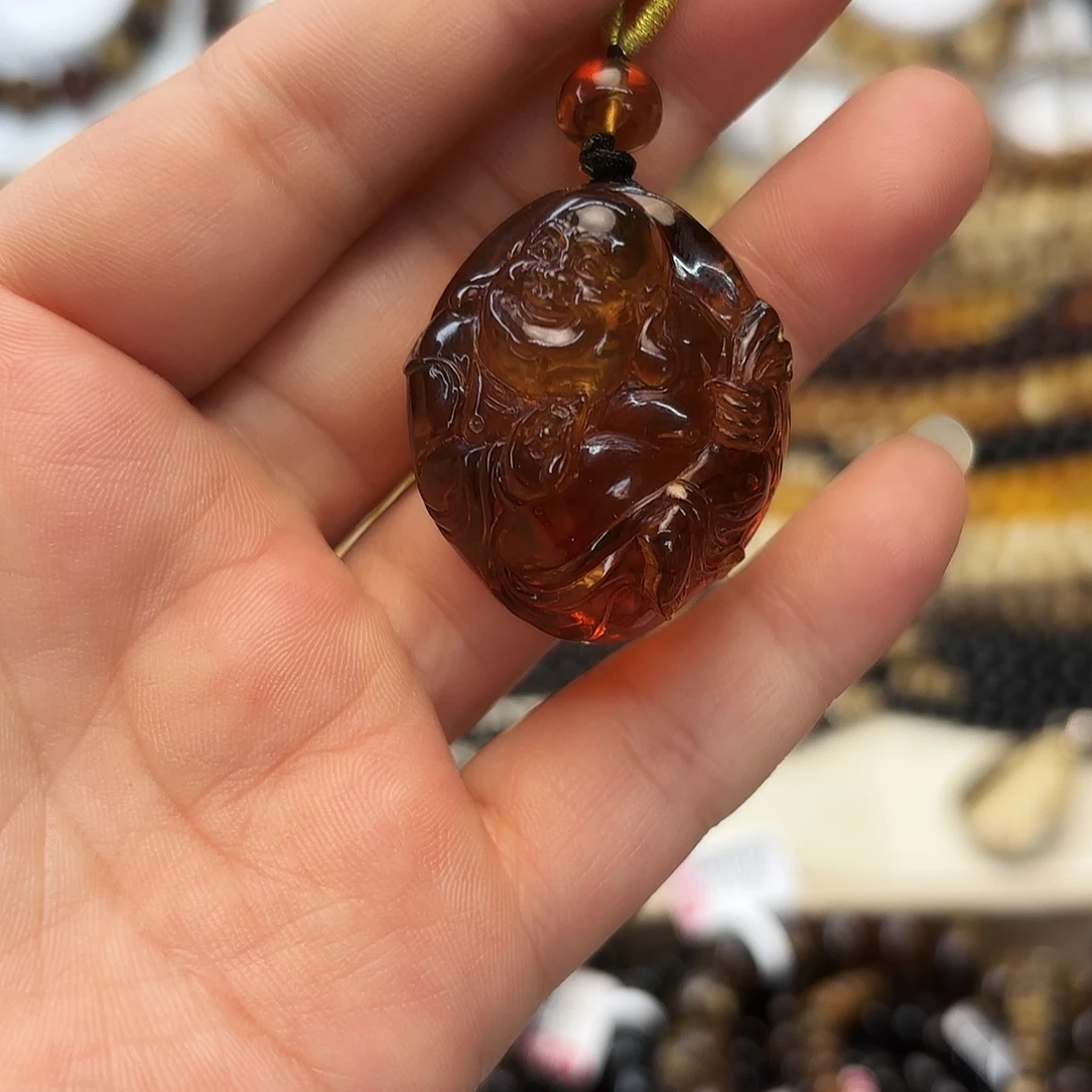 开***好琥珀未镶嵌裸石大