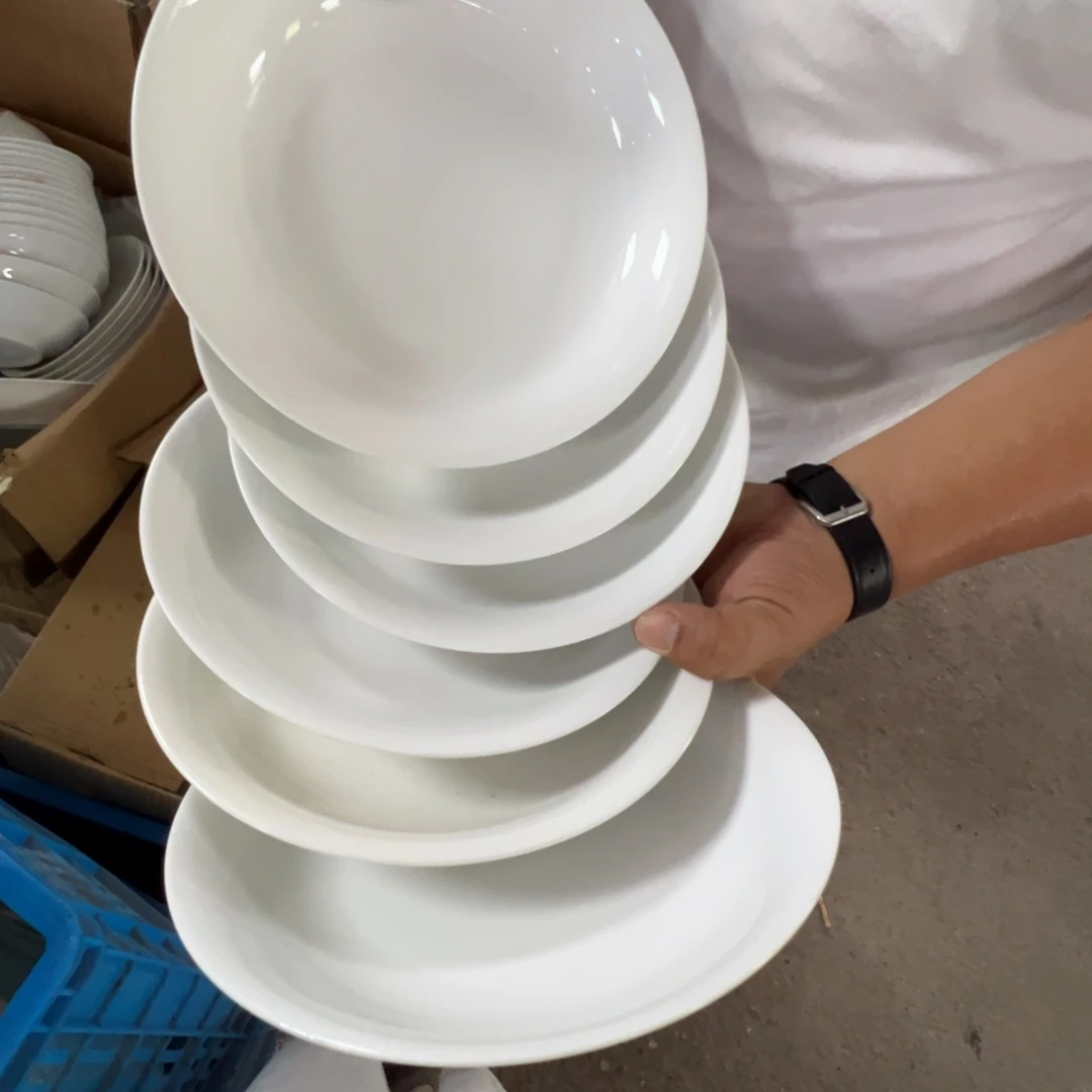 瓷片景德镇高温陶瓷8寸窝盘6只