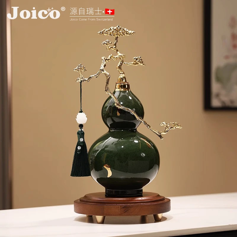 joico瑞士摆件新中式青松葫芦乔迁礼家居入户玄关装饰品