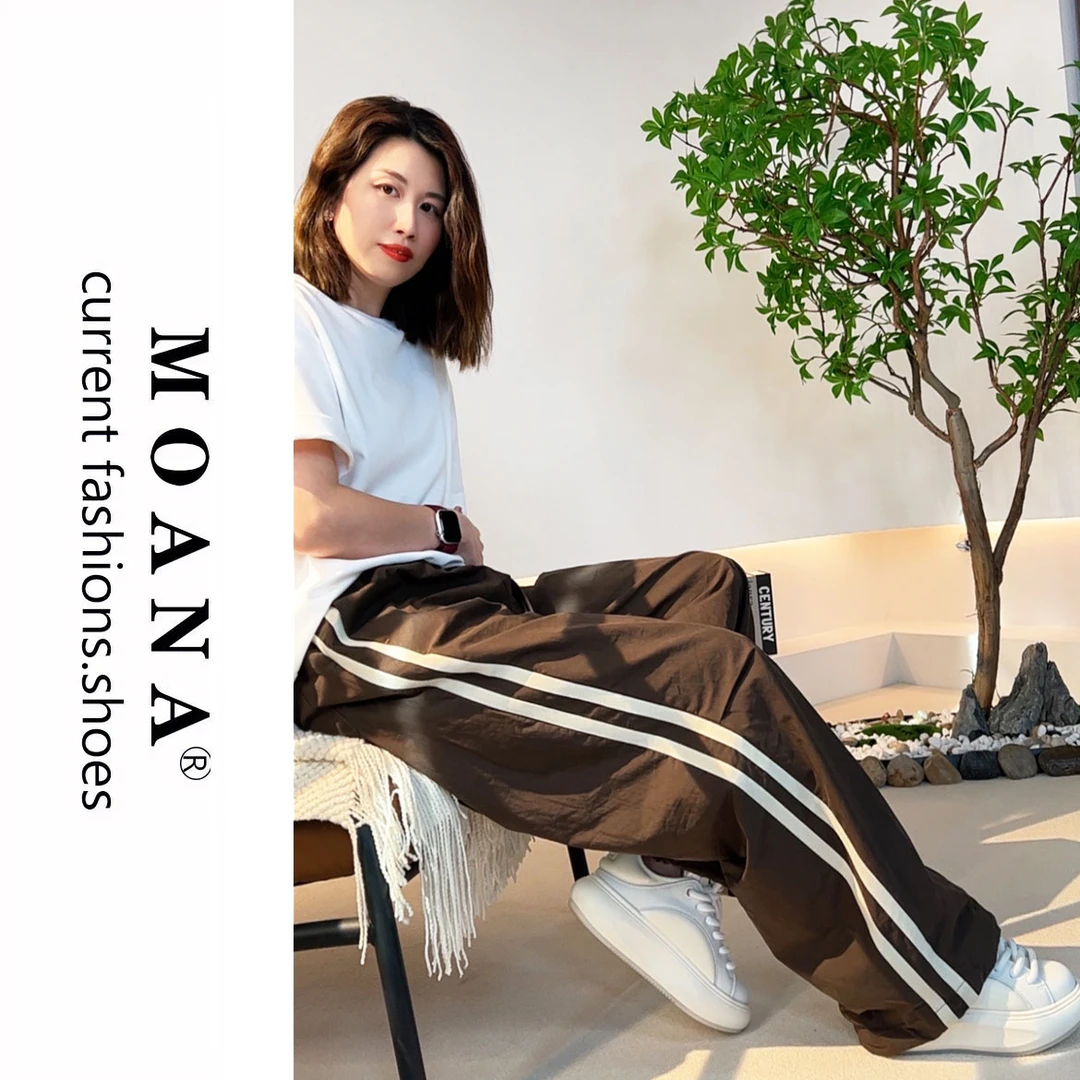 MOANA阔腿裤夏季中腰香蕉裤休闲裤薄款休闲裤速干百搭显瘦阔腿裤