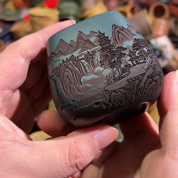 紫砂茶杯全手工紫砂主人杯