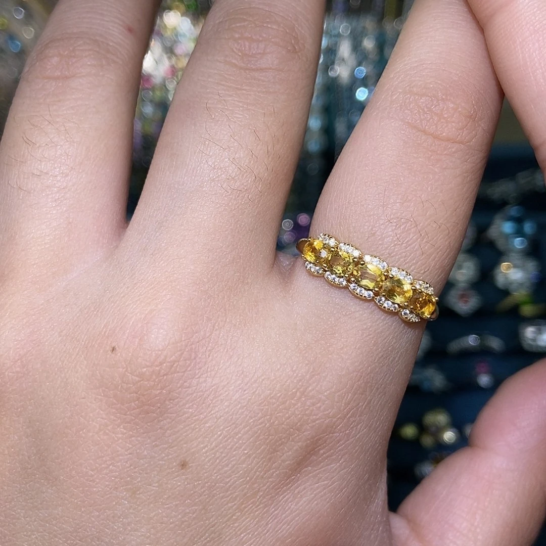 银S925镶嵌黄晶戒指