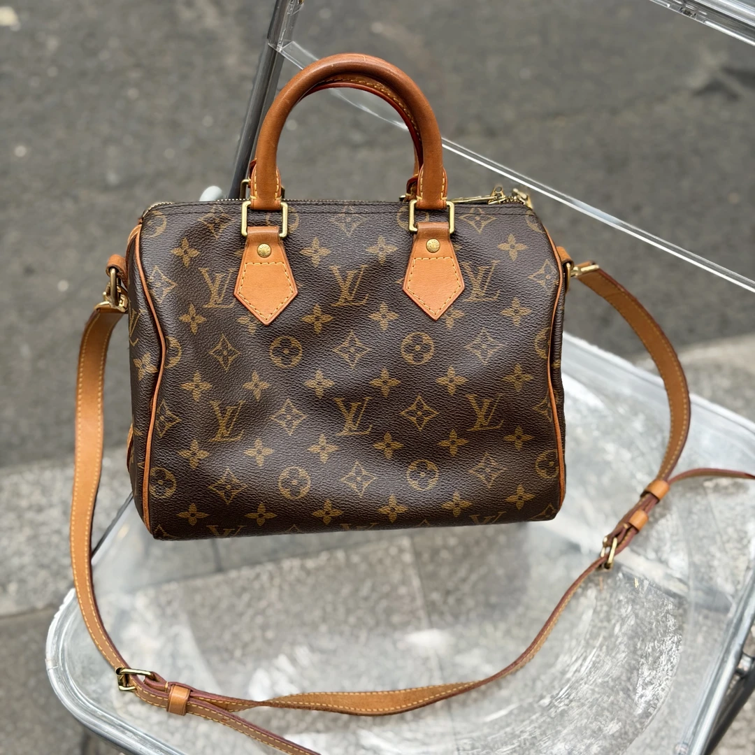 95新 LouisVuitton/路易威登 老花speedy25肩带款 经典百搭