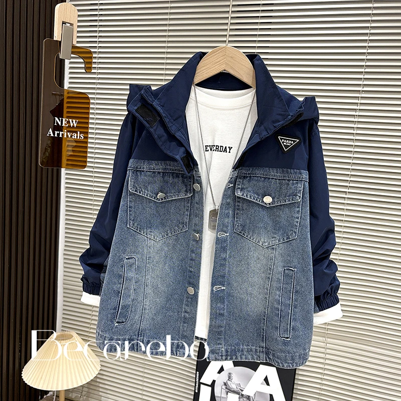 儿童装男童春装外套2025新款男孩牛仔春秋款帅气中大童春季衬衫潮