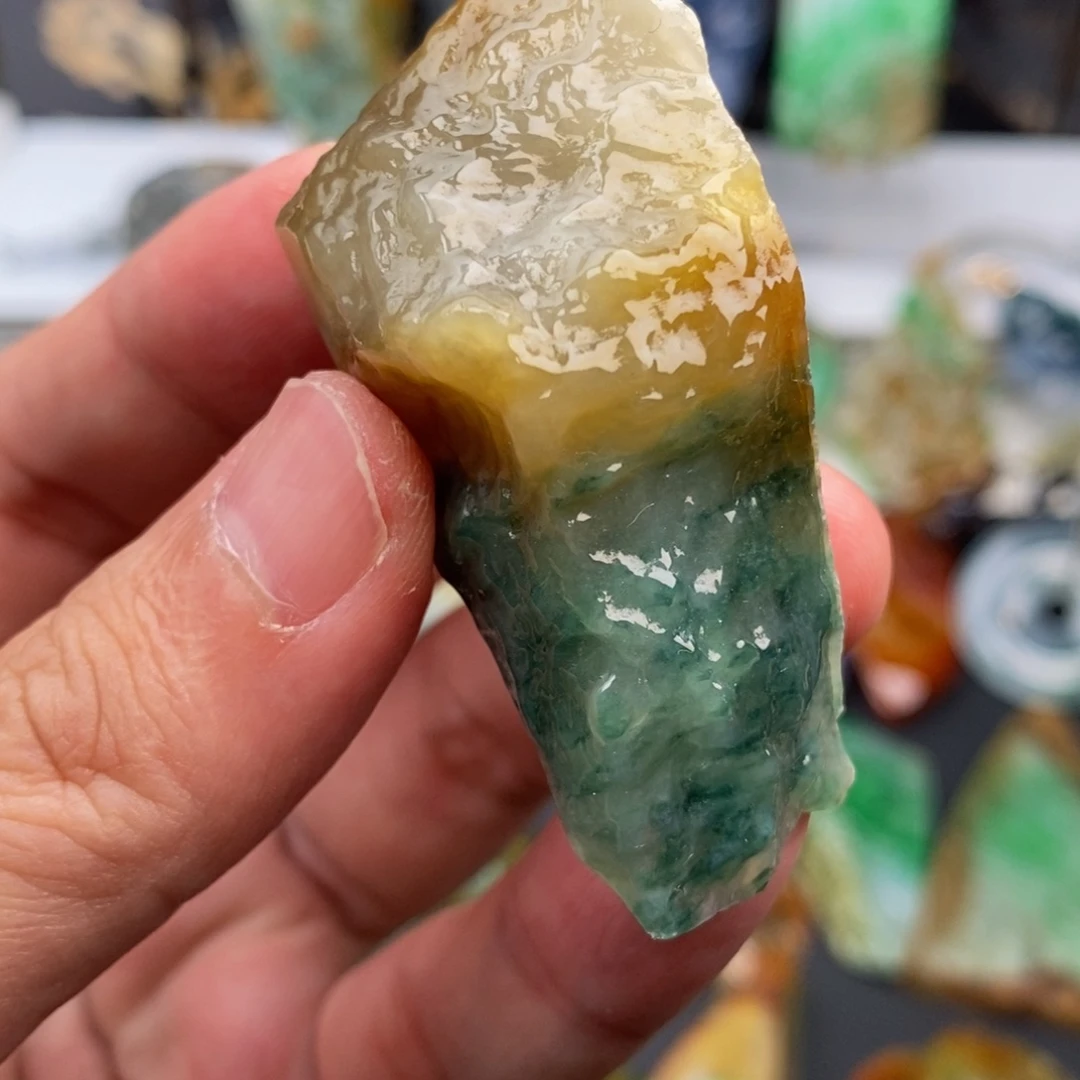 定制翡翠未镶嵌黄➕绿私人订制