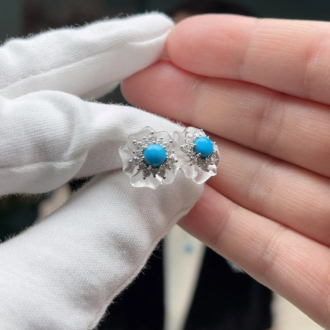 绿松石珠宝奇石银S925镶嵌