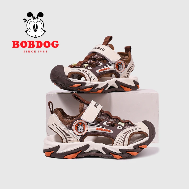 巴布豆女童包头凉鞋2025新款夏季儿童运动沙滩鞋女孩帅气防滑凉拖