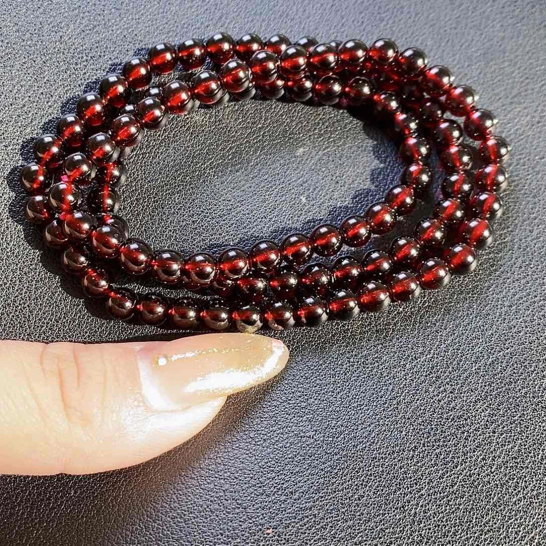 石榴石手链未镶嵌木**…6.0 3圈毕业级