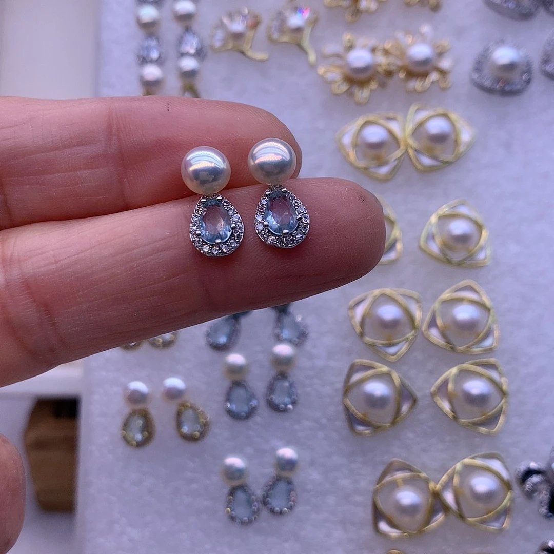 淡水珍珠耳饰合金