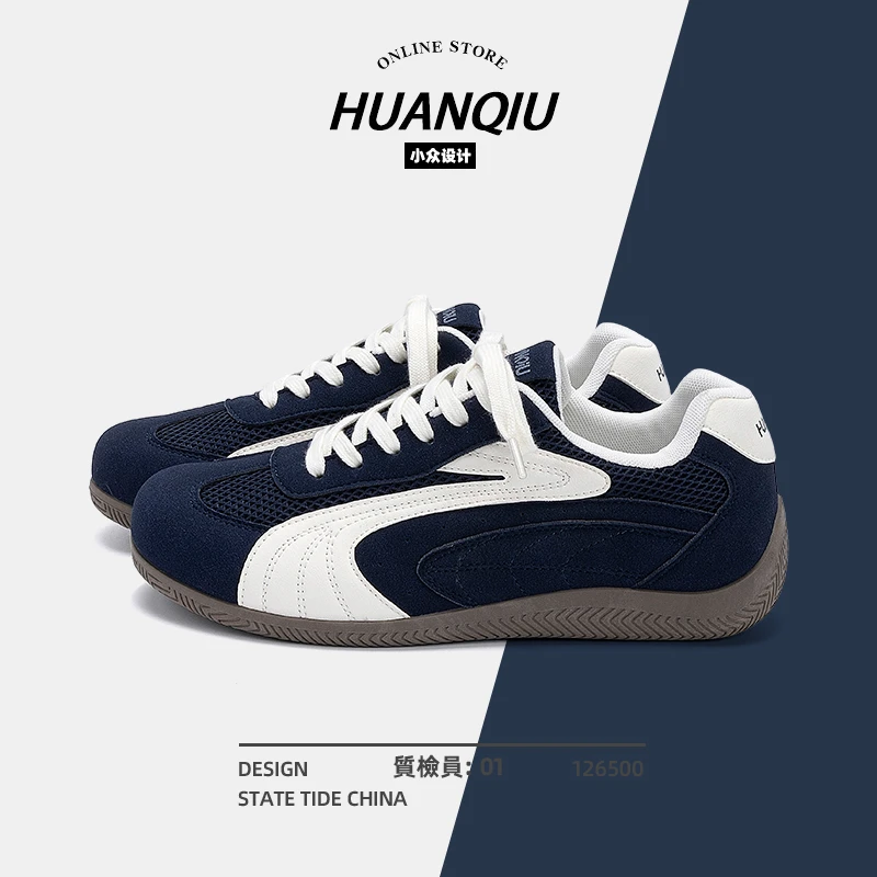 环球2025秋季小众男士薄底时尚潮流运动休闲鞋透气低帮网面复古鞋