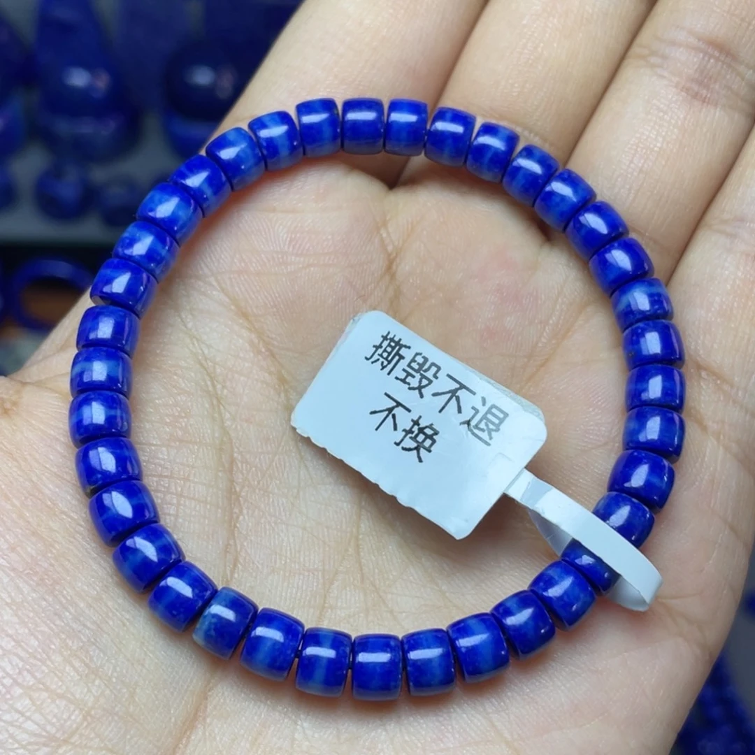 青金石未镶嵌6×4mm直切手串