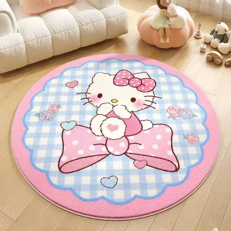卡通hellokitty圆形客厅卧室床边衣帽间地毯儿童房可爱舒适地毯