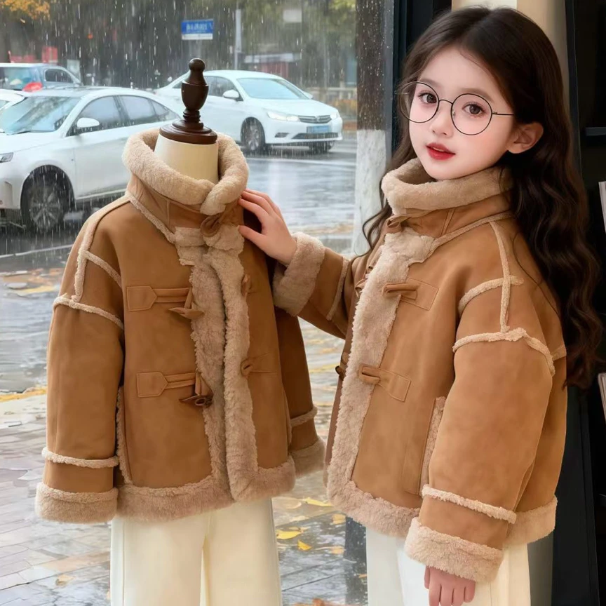 韩版女童男童立领冬款秋冬冬季普通加绒加厚款儿童儿童衣服