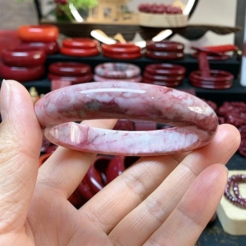 天然辰砂原石手镯