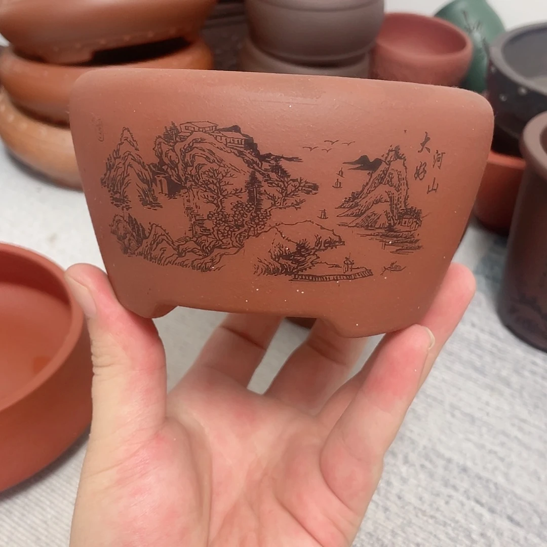 盆满花器铺精品紫砂9×5.5