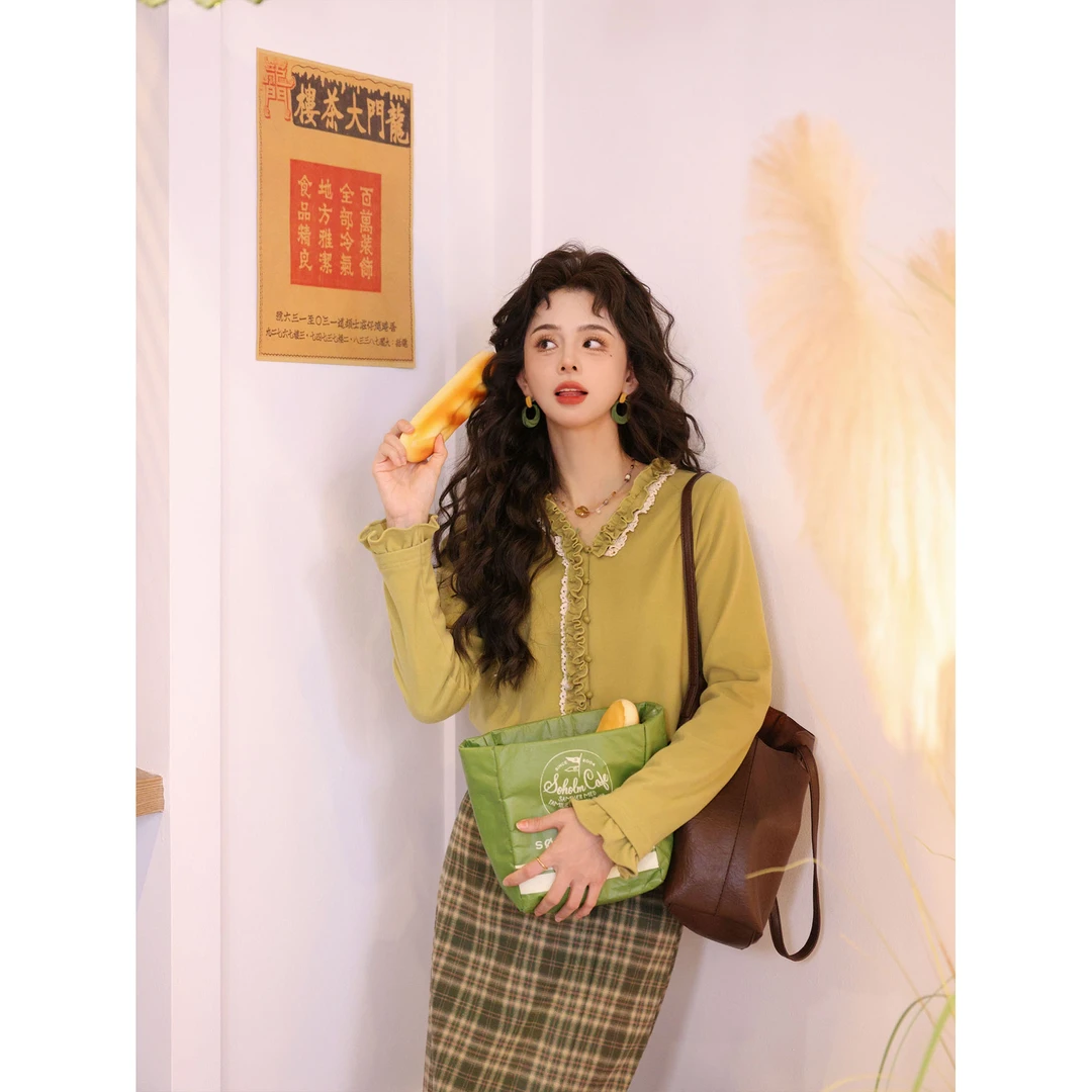 陈佳洁【青柠加冰】港风复古秋冬长袖百搭打底衫JU1998044