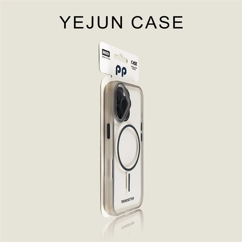 适用iphone16手机壳钛灰朦胧细圈苹果16promax磁吸15透明14软边13