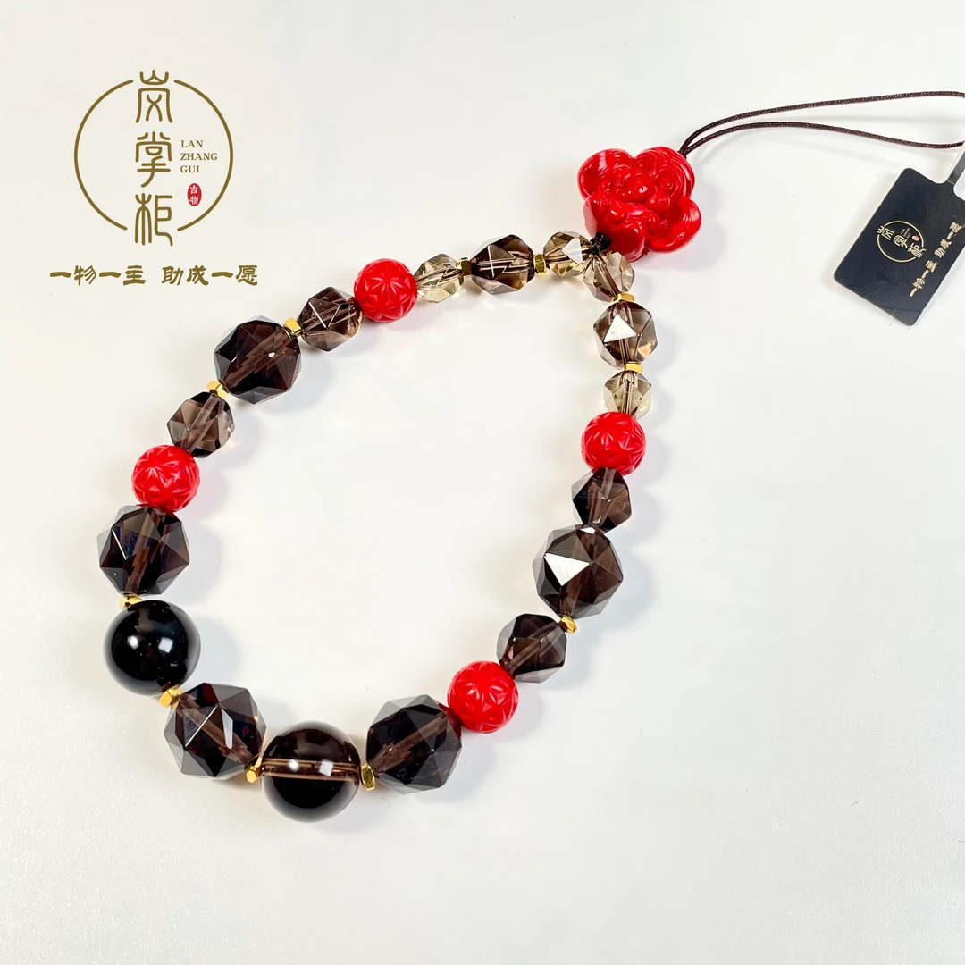 天然辰砂E1946L 天然朱砂 象神 茶水挂件