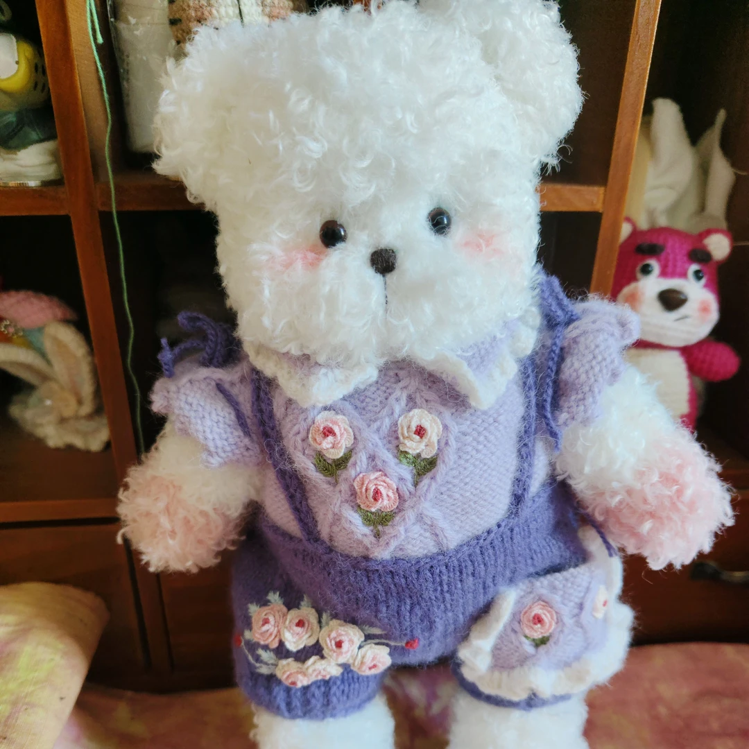 棒针玩偶立体刺绣大熊宝