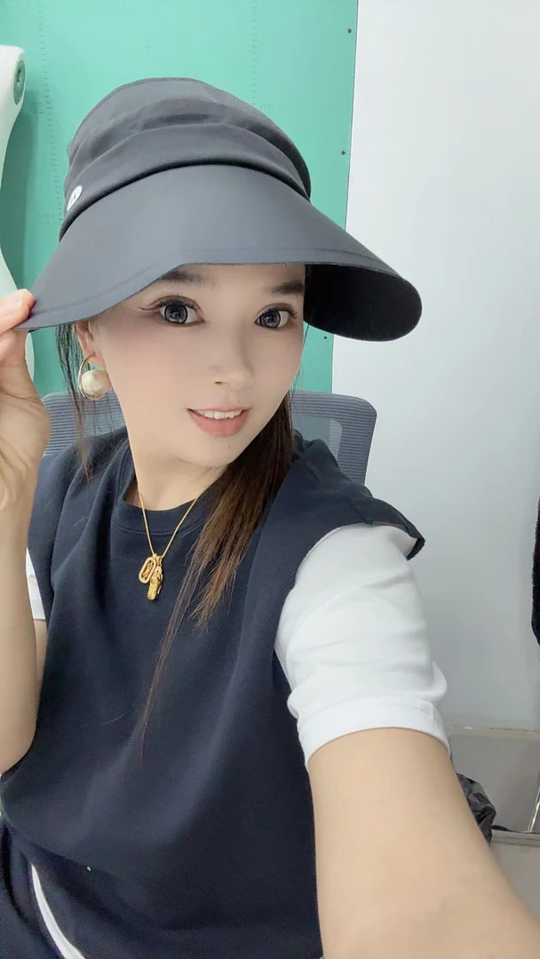 女款帽子夏季防晒帽2025新款户外骑车防紫外线遮阳帽大头围空顶帽