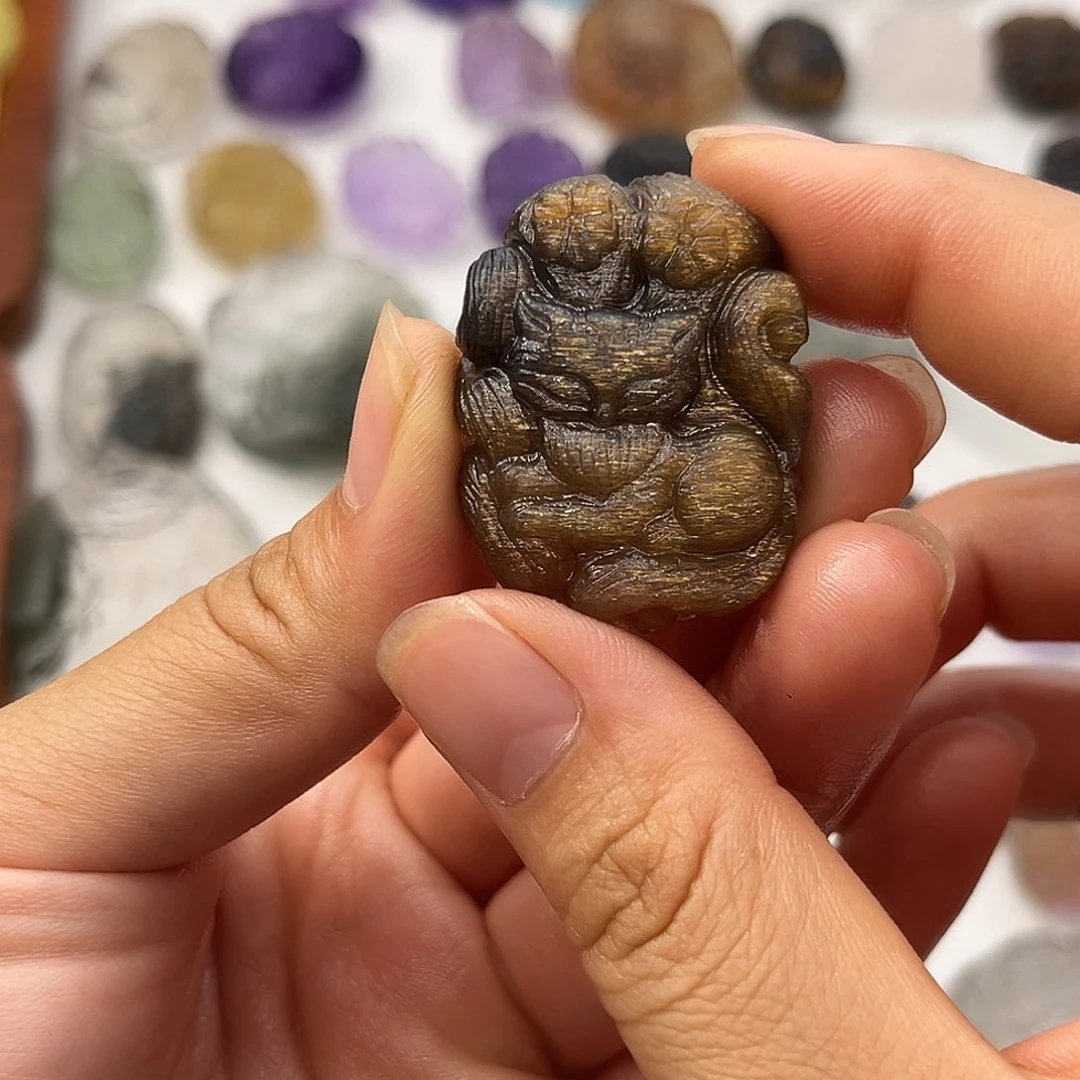 银S925镶嵌颈饰水晶小***疤黑金骨干