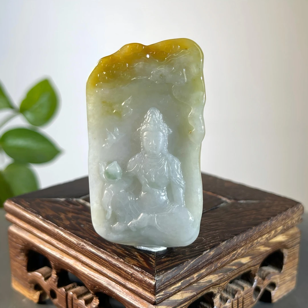 JXB17-41  天然缅甸翡翠A货  自在观音