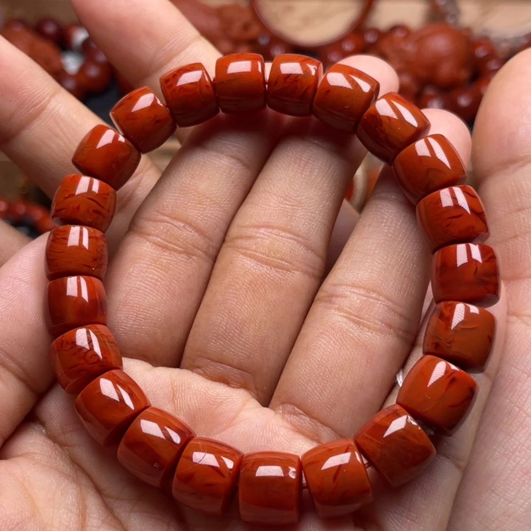 南红玛瑙未镶嵌珠宝奇石单圈10mm