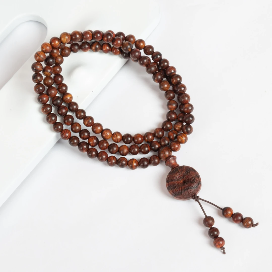 非金属木质手链 海黄六字真言手串 108颗 创意手串手链