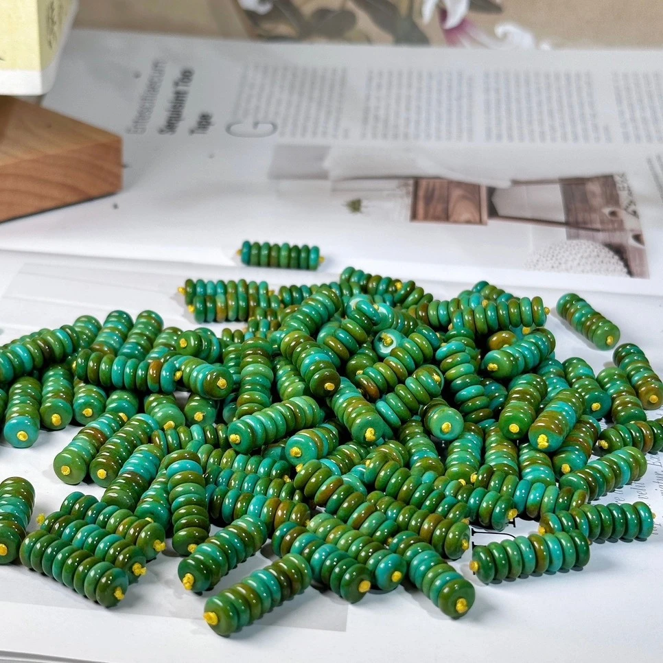 634号黄绿色6mm隔珠配饰随机一组