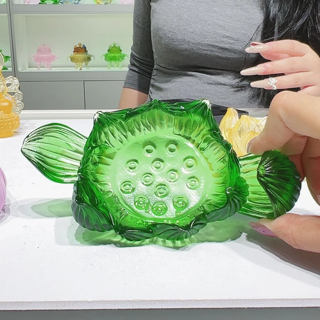 【闪购商品】手工艺品琉璃莲花底座