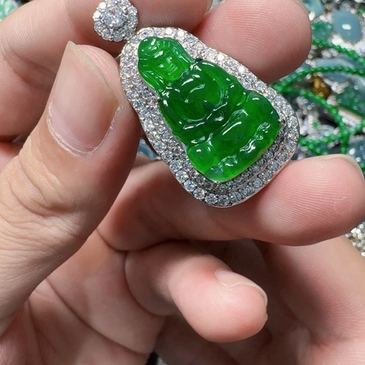 颈饰未镶嵌翡翠天然A货翡翠放漏