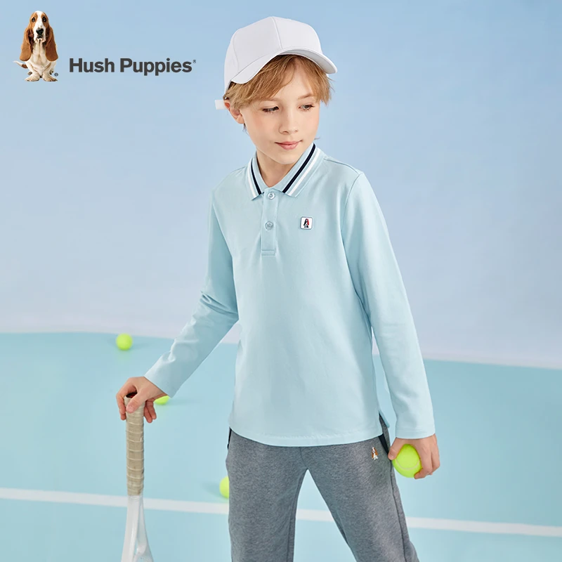 暇步士童装秋季新款休闲珠地网眼翻领polo衫