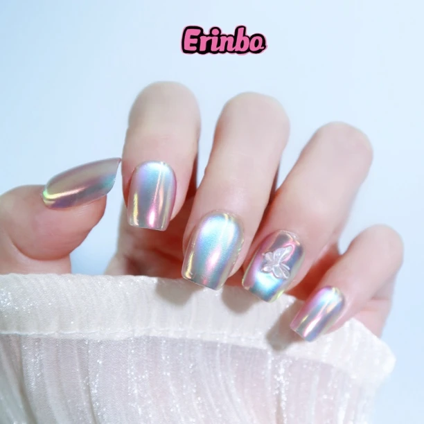 【极光蝴蝶猫眼】设计师原创短方豆豆甲显白小众短款纯手工穿戴甲