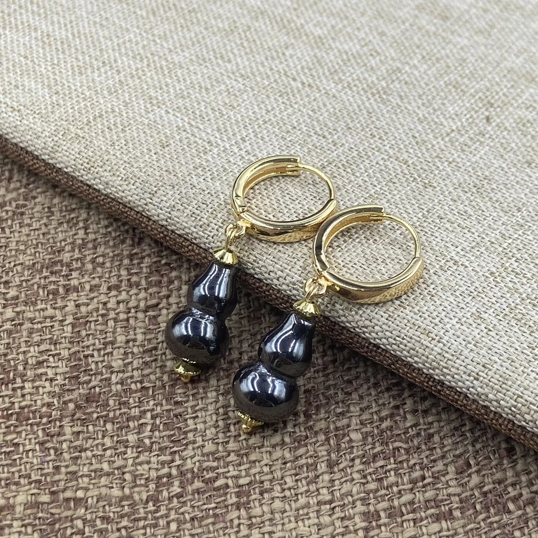 非金属珐琅耳饰 6232  经典黑色长款耳饰百搭气质