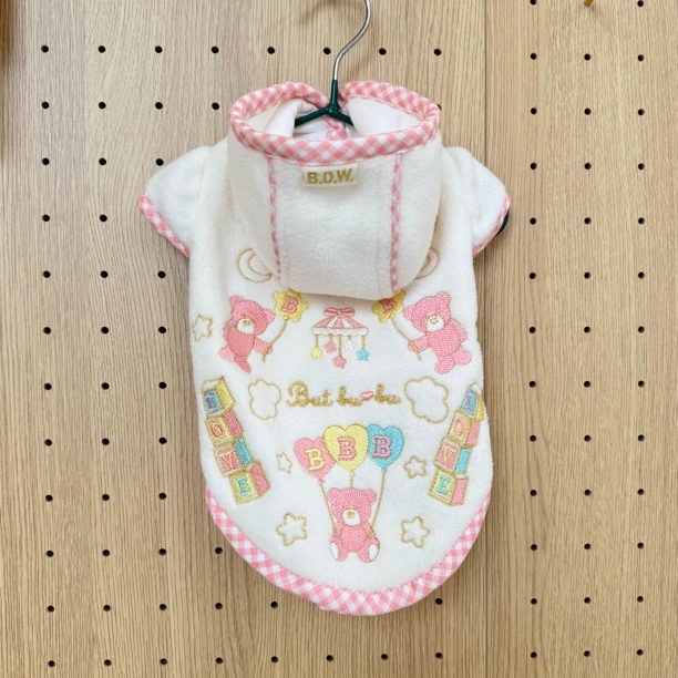 日韩卡通刺绣春秋冬绒面狗狗马甲 比熊约克夏