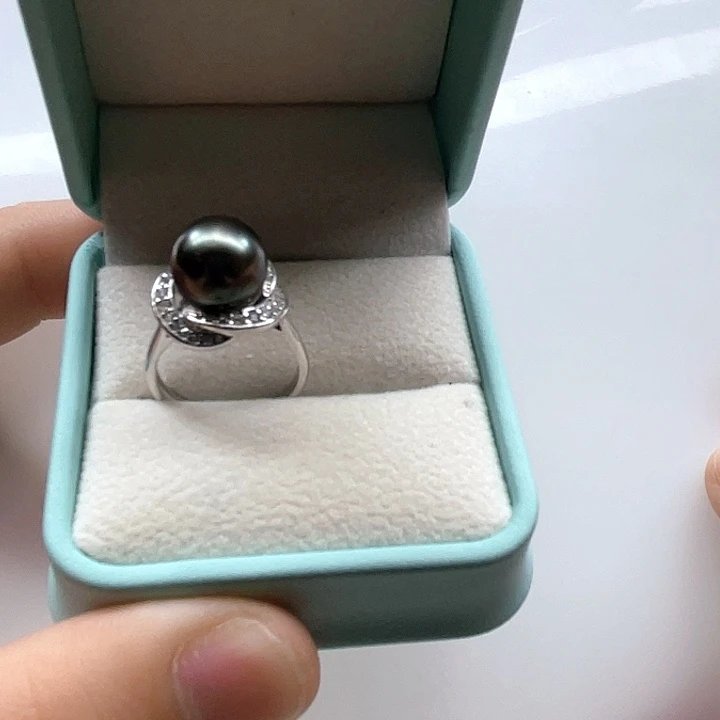 银S925镶嵌戒指海水珍珠