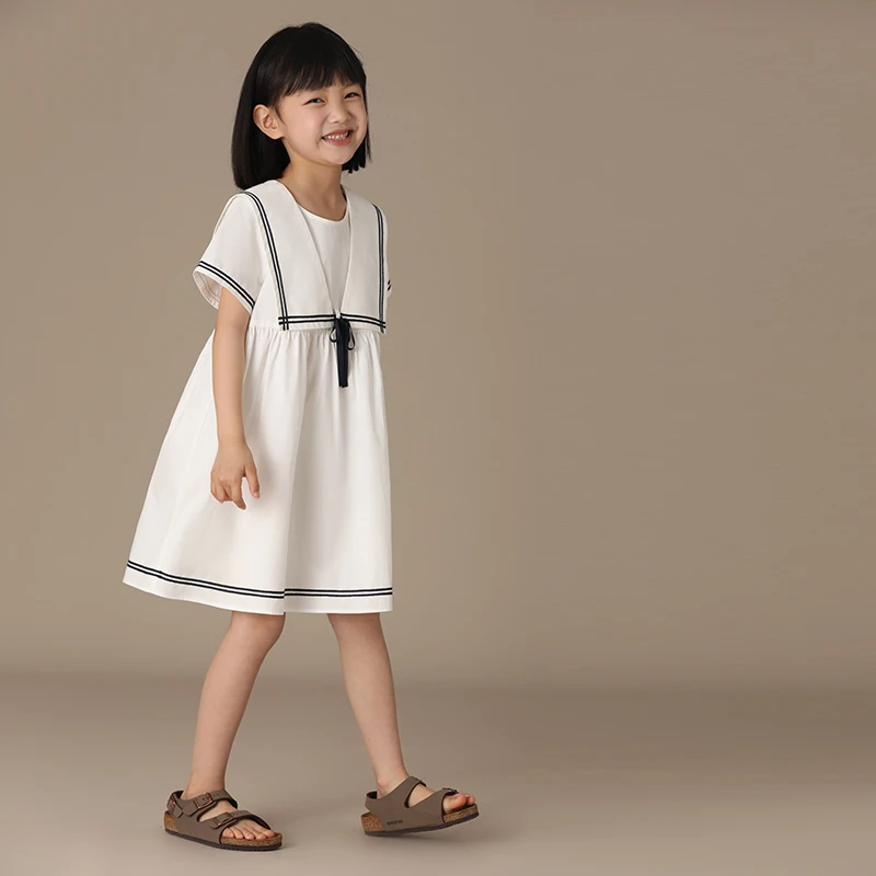 【银泰百货XH】哈齿童装夏季亲子全棉领腰部抽褶连衣裙30ZZ2204068L