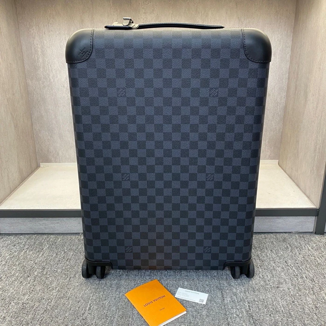 99新 LouisVuitton/路易威登 2374黑棋盘格Horizon登机行李箱22寸