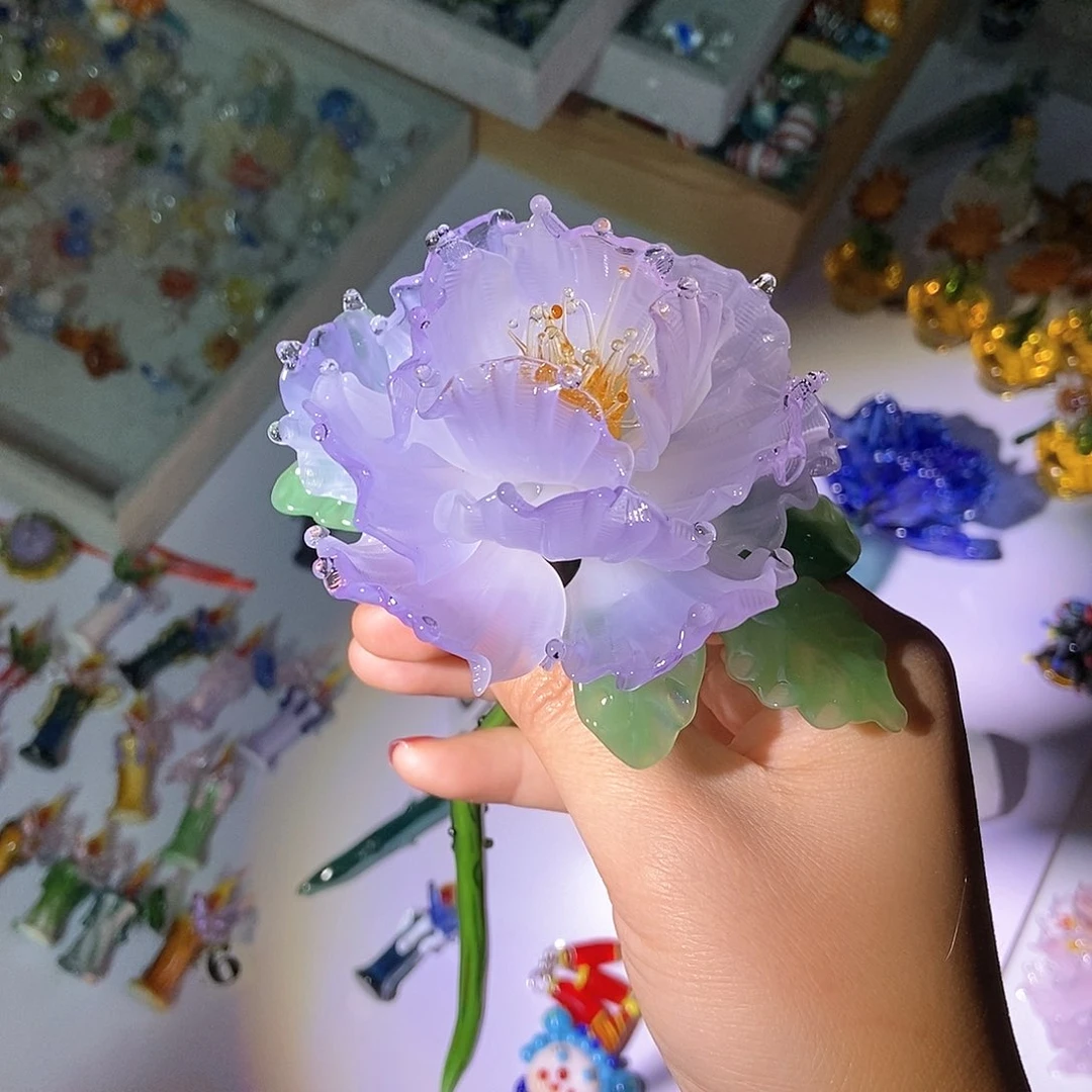 琉璃手工艺品茉**琪牡丹