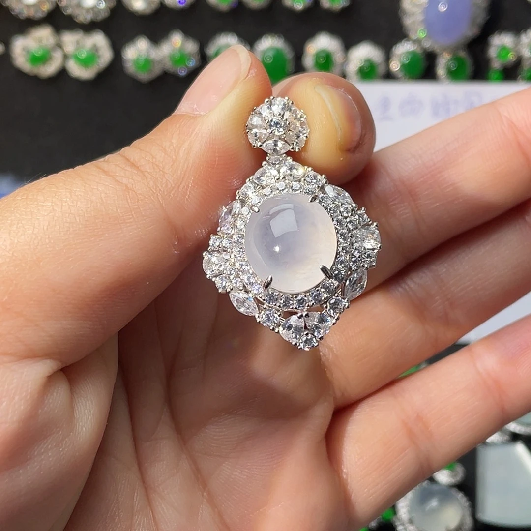 翡翠银S925镶嵌颈饰