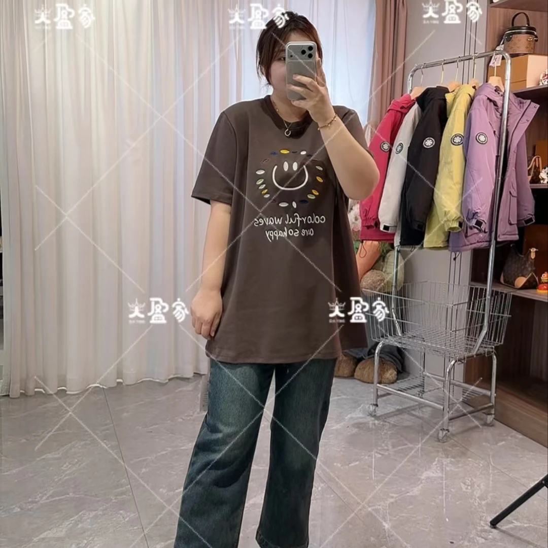 “Daying”3032太阳花中长款百搭短袖上衣