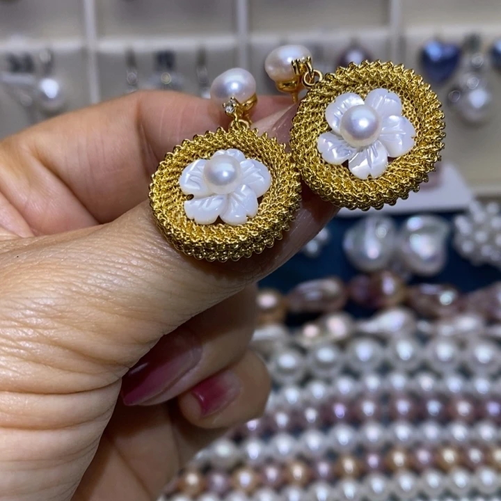 珠宝首饰淡水珍珠银S925镶嵌