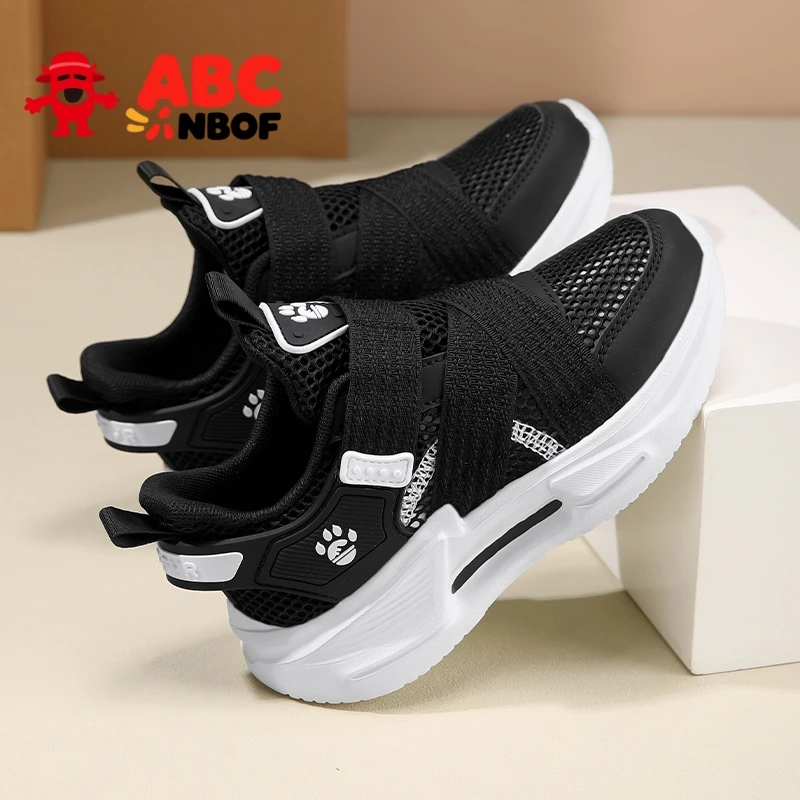 ABC NBOF儿童运动鞋3-12新款网面透气学生防滑男中大童运动跑步鞋